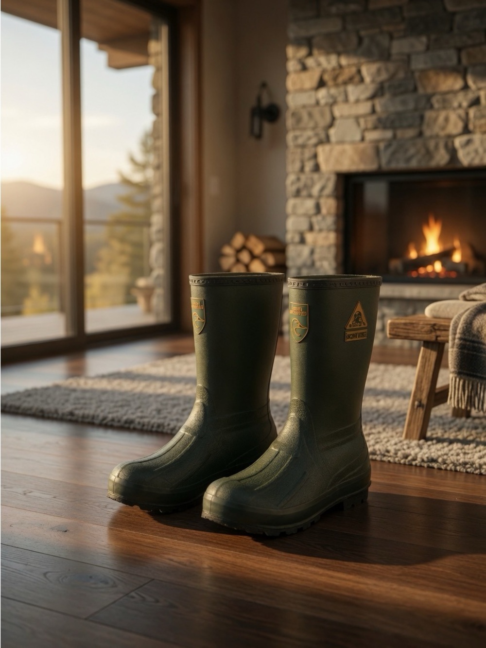 Rocky Scent Free Ducks Unlimited Forest Green Outdoor Boots Junior Size 2